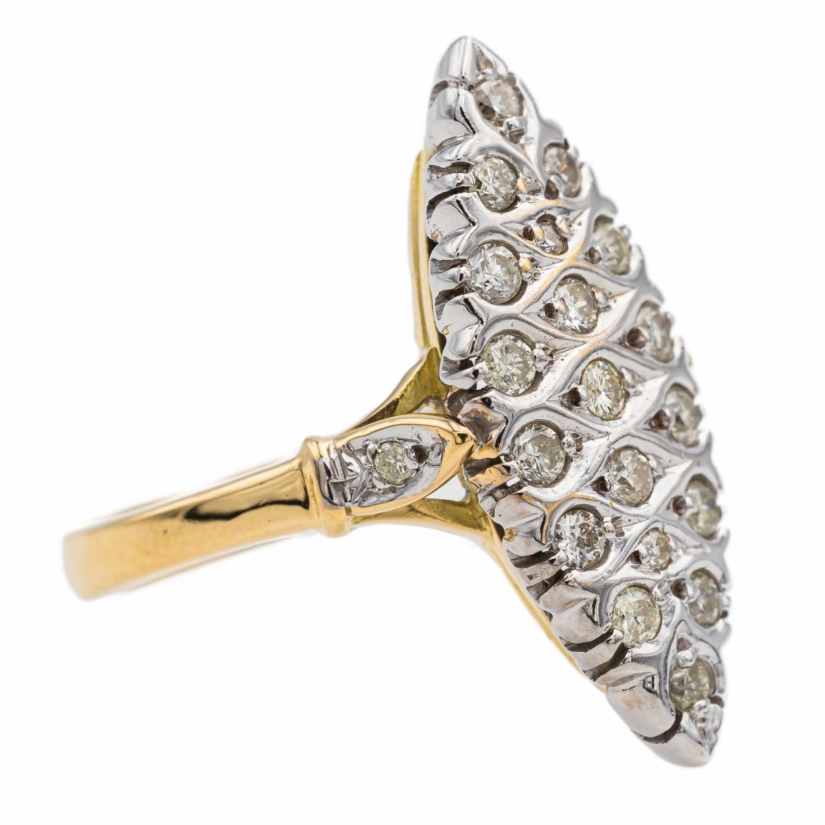 Bague Marquise Or jaune Diamant - Castafiore