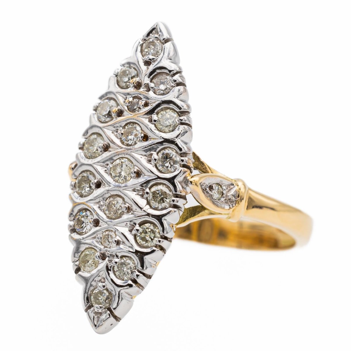 Bague Marquise Or jaune Diamant - Castafiore