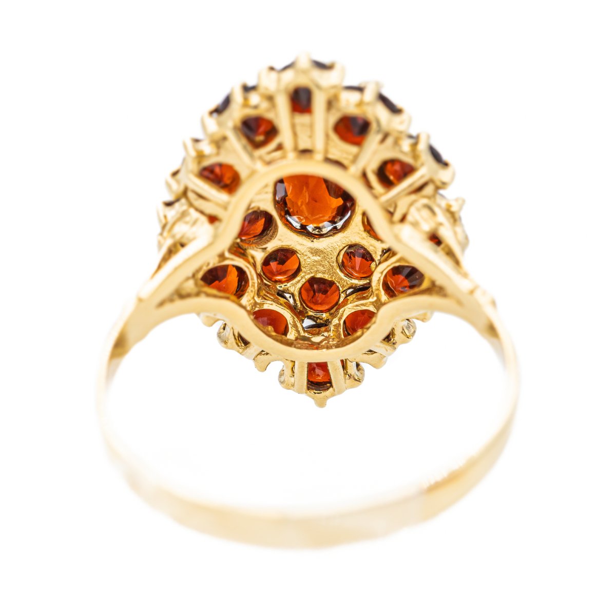 Bague Marquise Or jaune Grenat - Castafiore