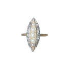 Bague marquise perles et diamants - Castafiore