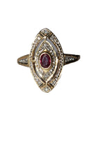 Bague marquise rubis diamants - Castafiore