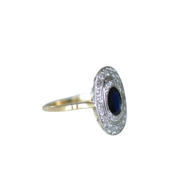 Bague marquise saphir et diamants - Castafiore