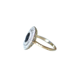 Bague marquise saphir et diamants - Castafiore