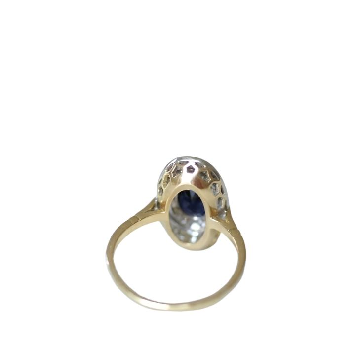 Bague marquise saphir et diamants - Castafiore