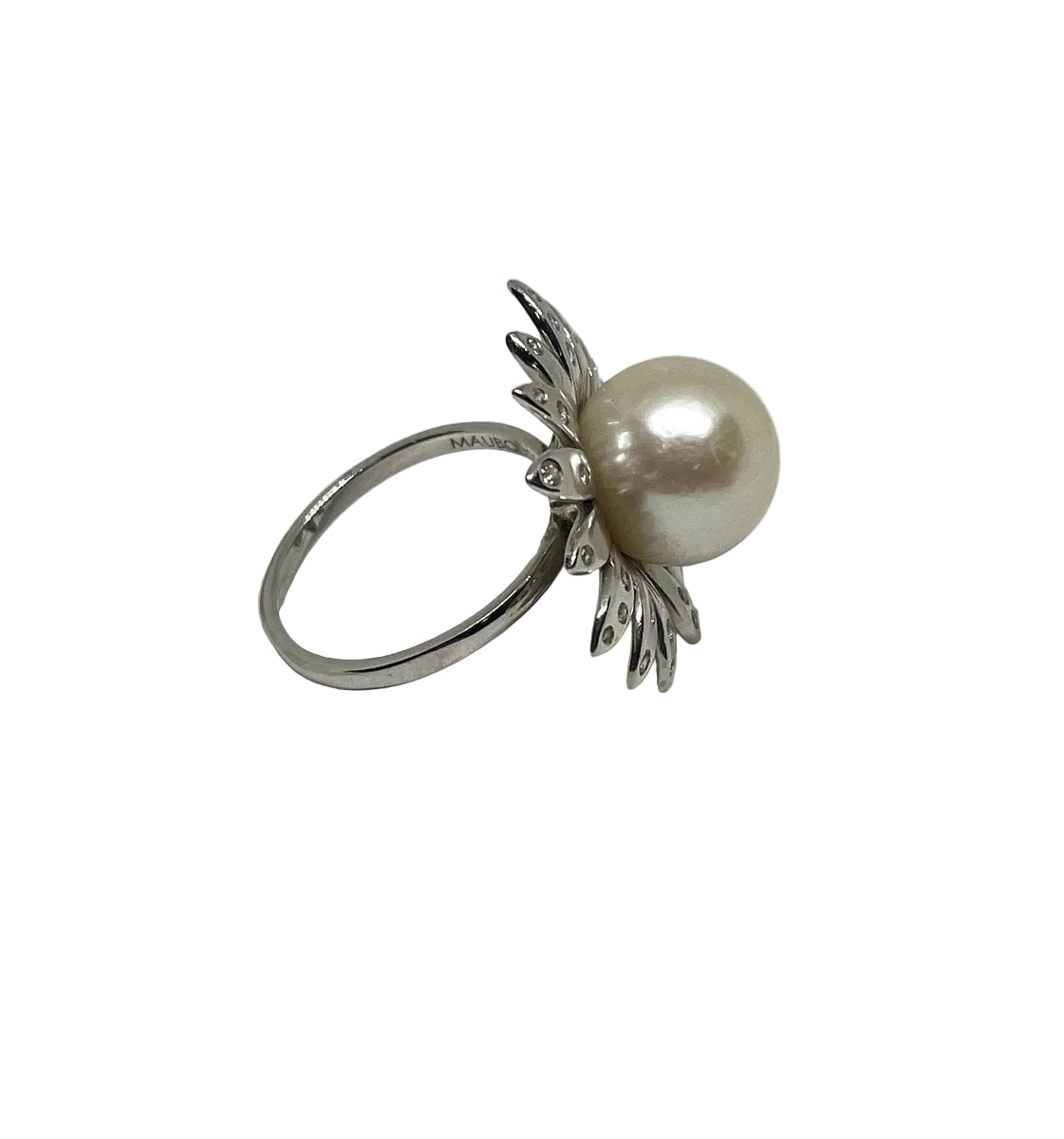 Bague MAUBOUSSIN Au café des 2 amours en or blanc et perle de culture - Castafiore