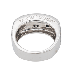Bague MAUBOUSSIN "Belle de jour" en or blanc, nacre et diamants - Castafiore