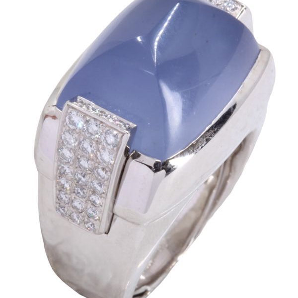 Bague MAUBOUSSIN cabochon en or blanc - Castafiore