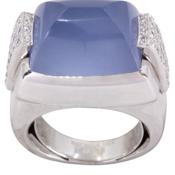 Bague MAUBOUSSIN cabochon en or blanc - Castafiore