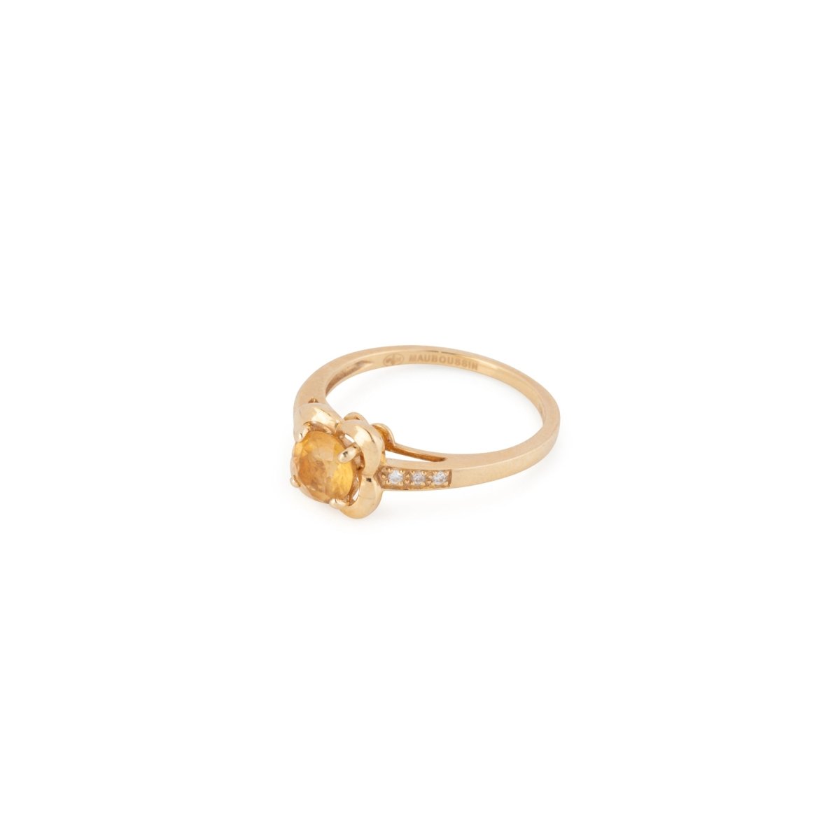 Bague MAUBOUSSIN "Désirez Amour" en or jaune citrine et diamants - Castafiore