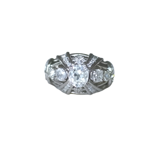 Bague Mauboussin Diamant Coussin 1.57 Cts sur Platine - Castafiore