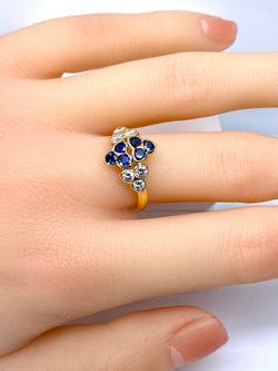 Bague Mauboussin en or jaune 18 carats en saphirs et diamants - Castafiore