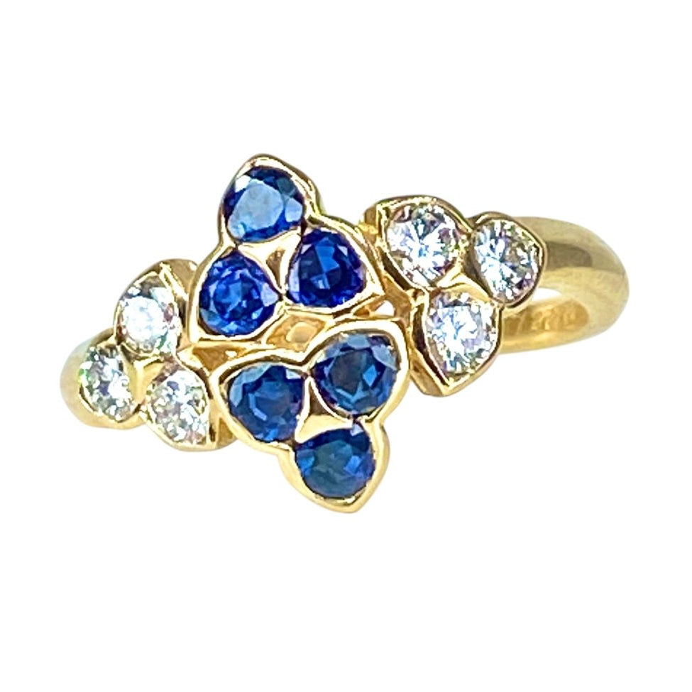 Bague Mauboussin en or jaune 18 carats en saphirs et diamants - Castafiore