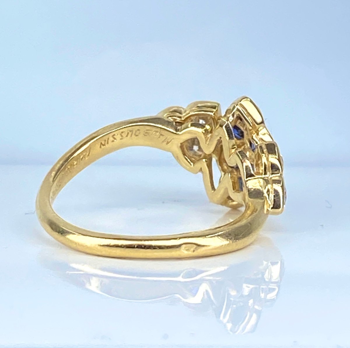 Bague Mauboussin en or jaune 18 carats en saphirs et diamants - Castafiore