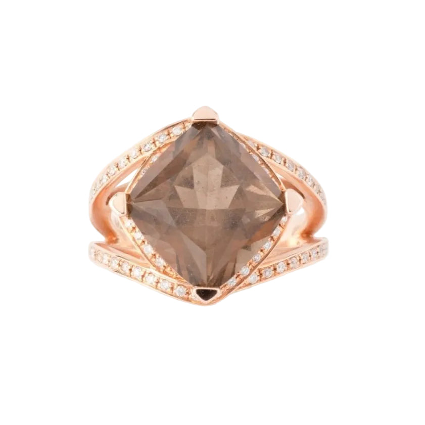 Bague MAUBOUSSIN en or rose, quartz et diamants - Castafiore