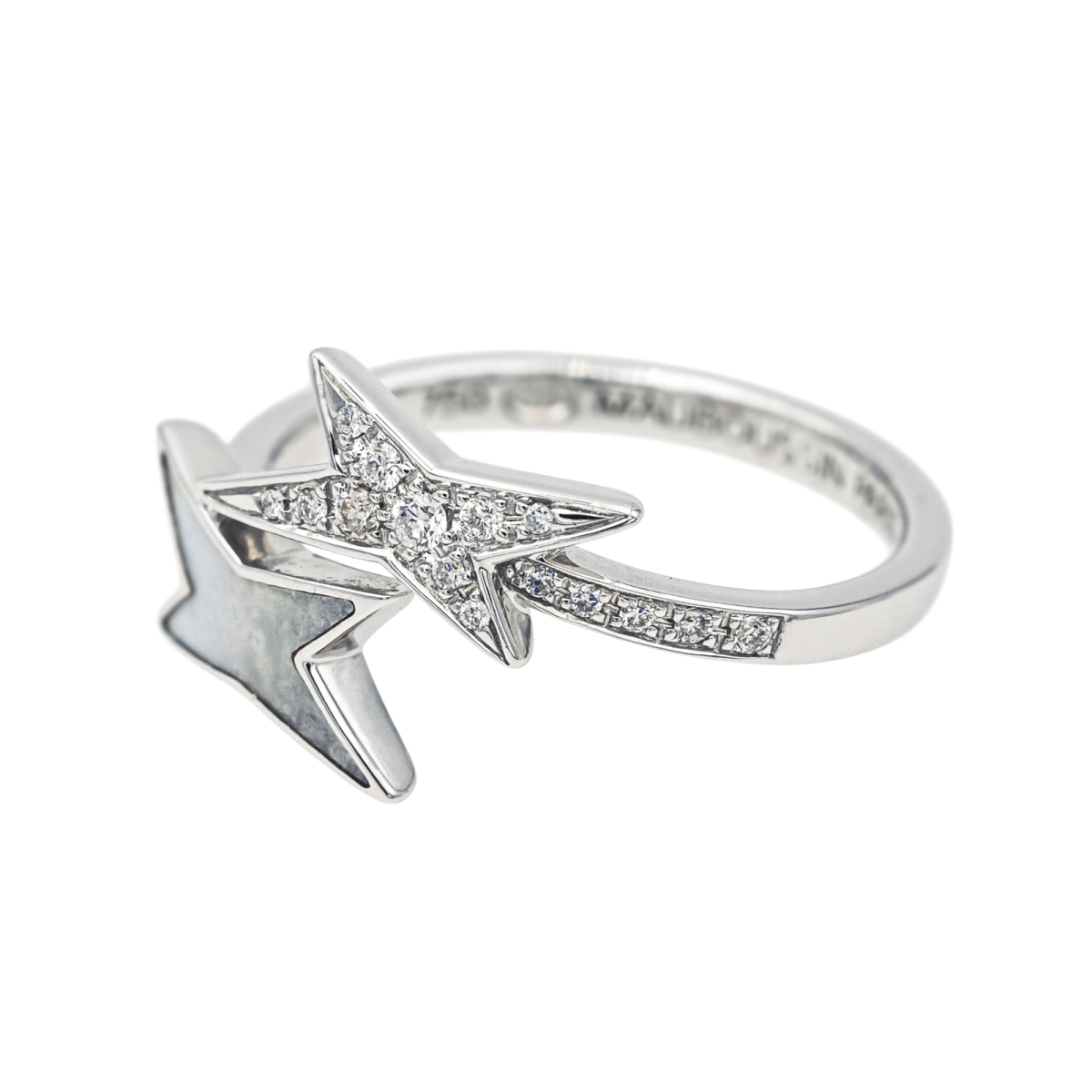 Bague MAUBOUSSIN "Étoile de Vie" en or blanc, nacre et diamants - Castafiore