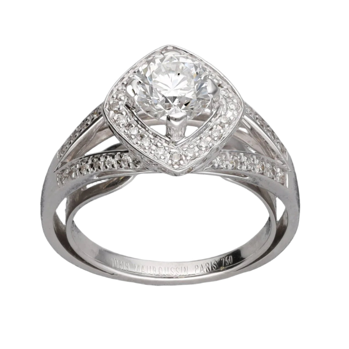 Bague Mauboussin Love my Love en or gris 18k avec Diamant de 0,70 Cts F - SI1 en taille 48. - Castafiore