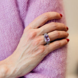 Bague MAUBOUSSIN "Ma princesse d'amour" en or blanc, améthyste et diamants - Castafiore