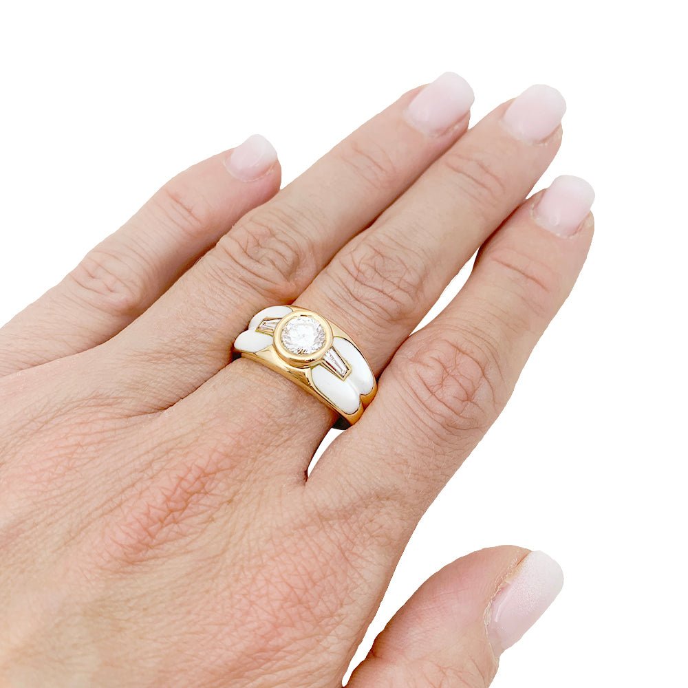 Bague MAUBOUSSIN "Nadia" or jaune, nacre et diamant - Castafiore