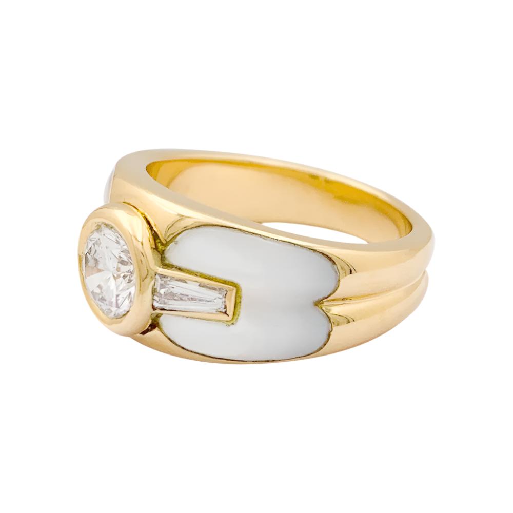 Bague MAUBOUSSIN "Nadia" or jaune, nacre et diamant - Castafiore