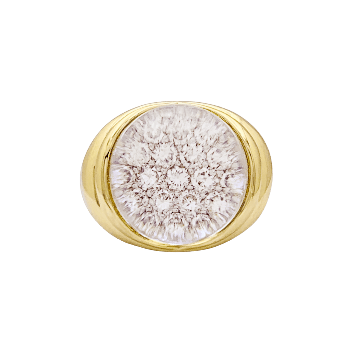 Bague MAUBOUSSIN Transparence pavée en or jaune, cristal de roche et diamants - Castafiore