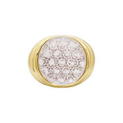 Bague MAUBOUSSIN Transparence pavée en or jaune, cristal de roche et diamants - Castafiore