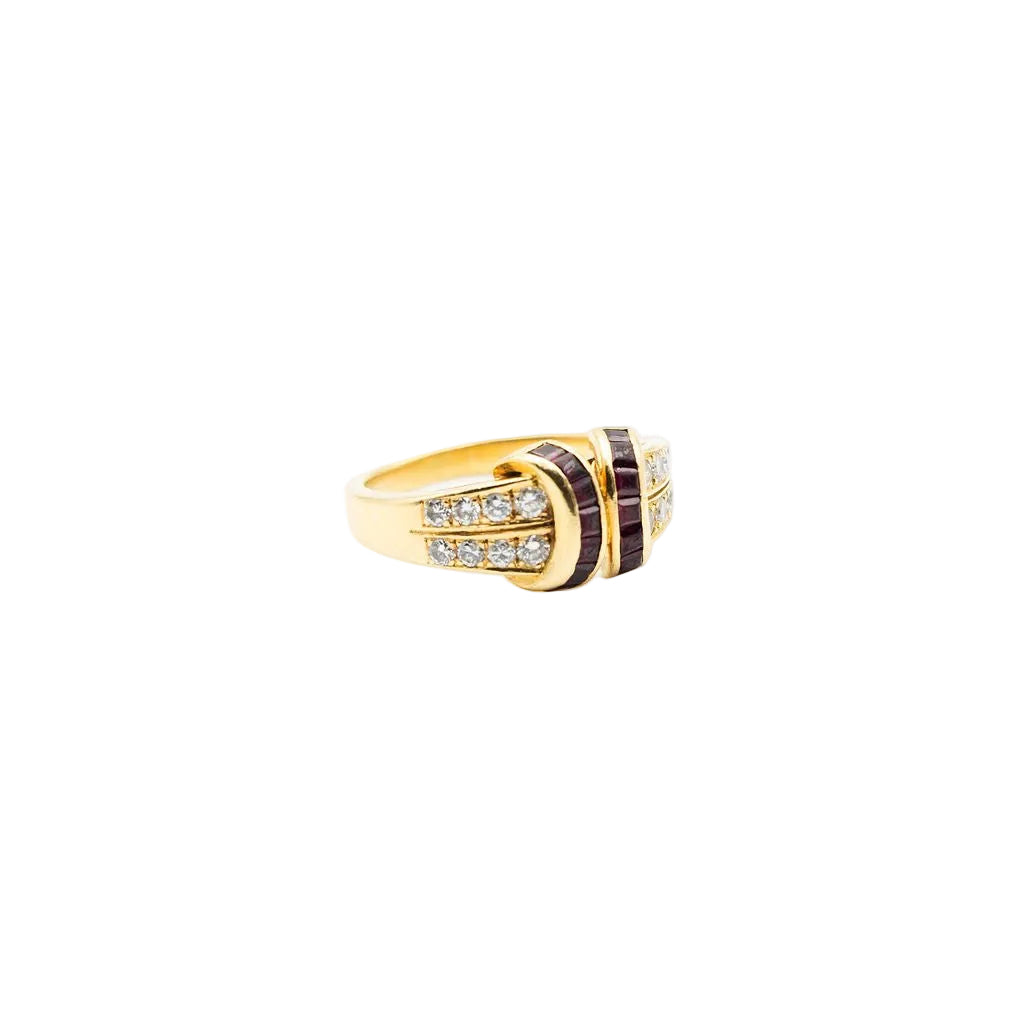 Bague MELLERIO en or jaune, rubis et diamants - Castafiore