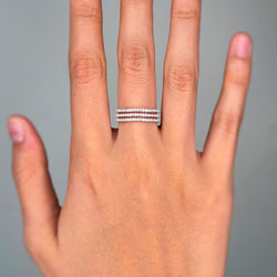 Bague MESSIKA "Gastby 3 rangs" en or blanc et diamants - Castafiore