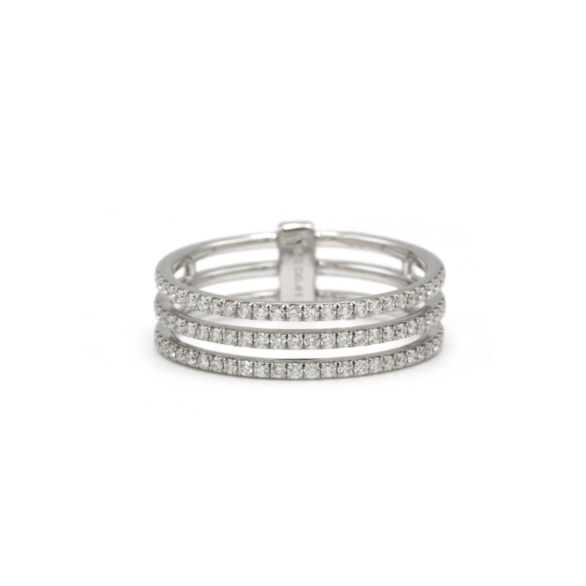 Bague MESSIKA Gatsby 3 rangs en or blanc et diamants - Castafiore
