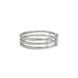 Bague MESSIKA Gatsby 3 rangs en or blanc et diamants - Castafiore