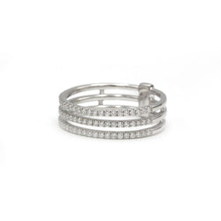 Bague MESSIKA Gatsby 3 rangs en or blanc et diamants - Castafiore