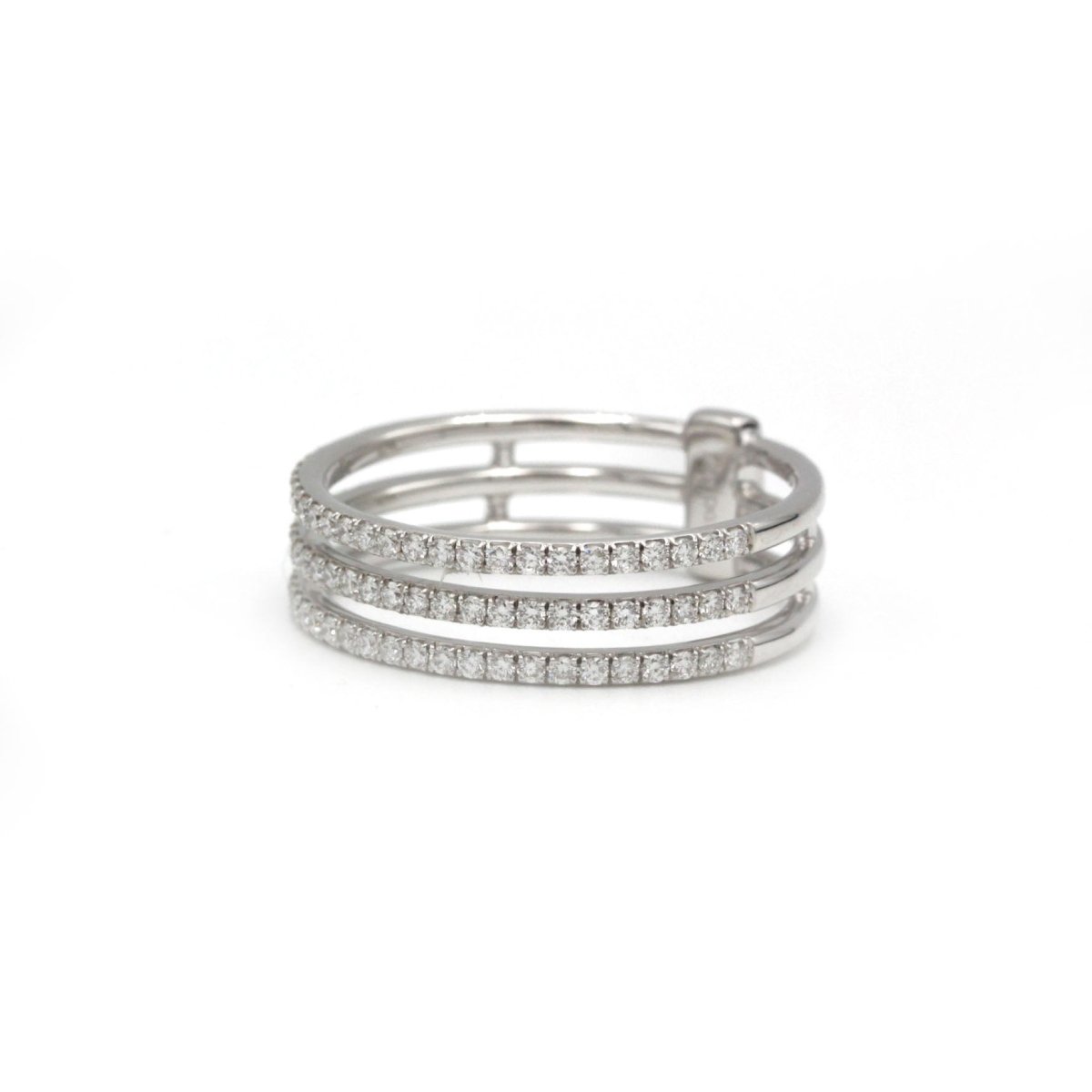Bague MESSIKA Gatsby 3 rangs en or blanc et diamants - Castafiore