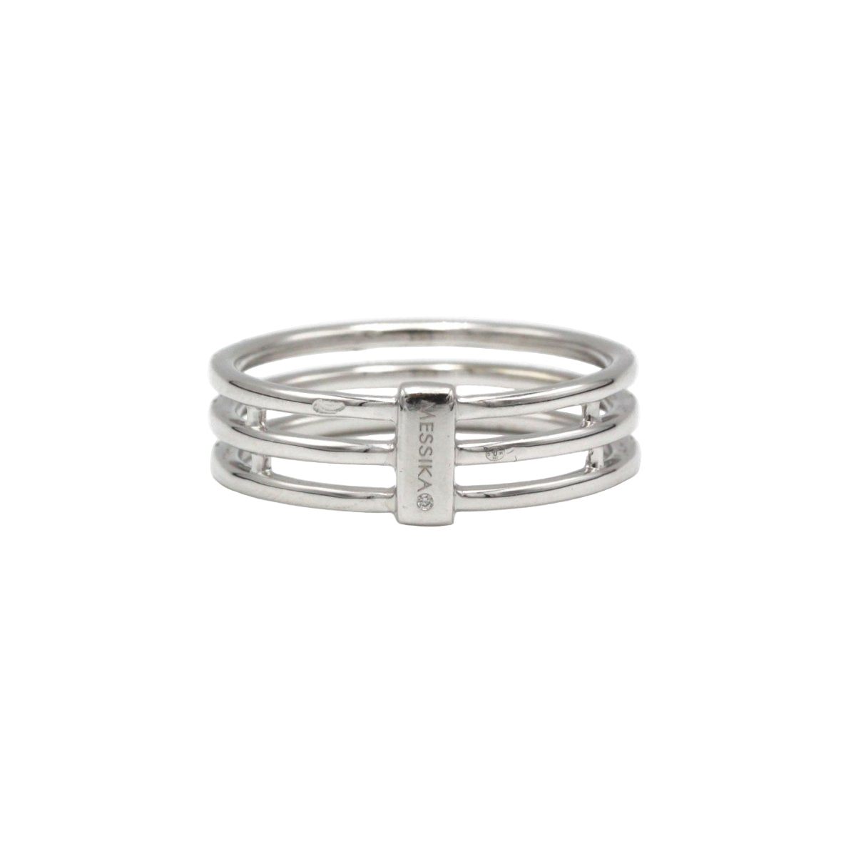 Bague MESSIKA Gatsby 3 rangs en or blanc et diamants - Castafiore