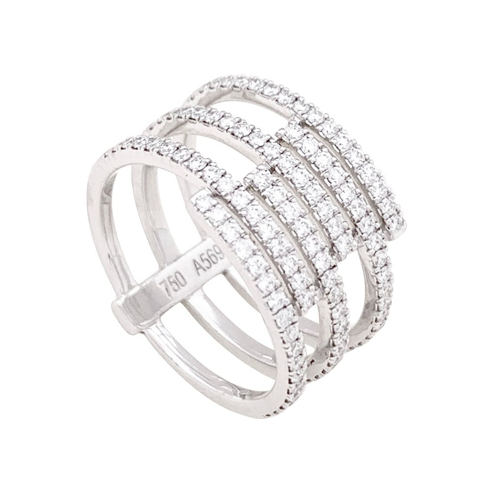 Bague Messika "Gatsby", or blanc, diamants. - Castafiore