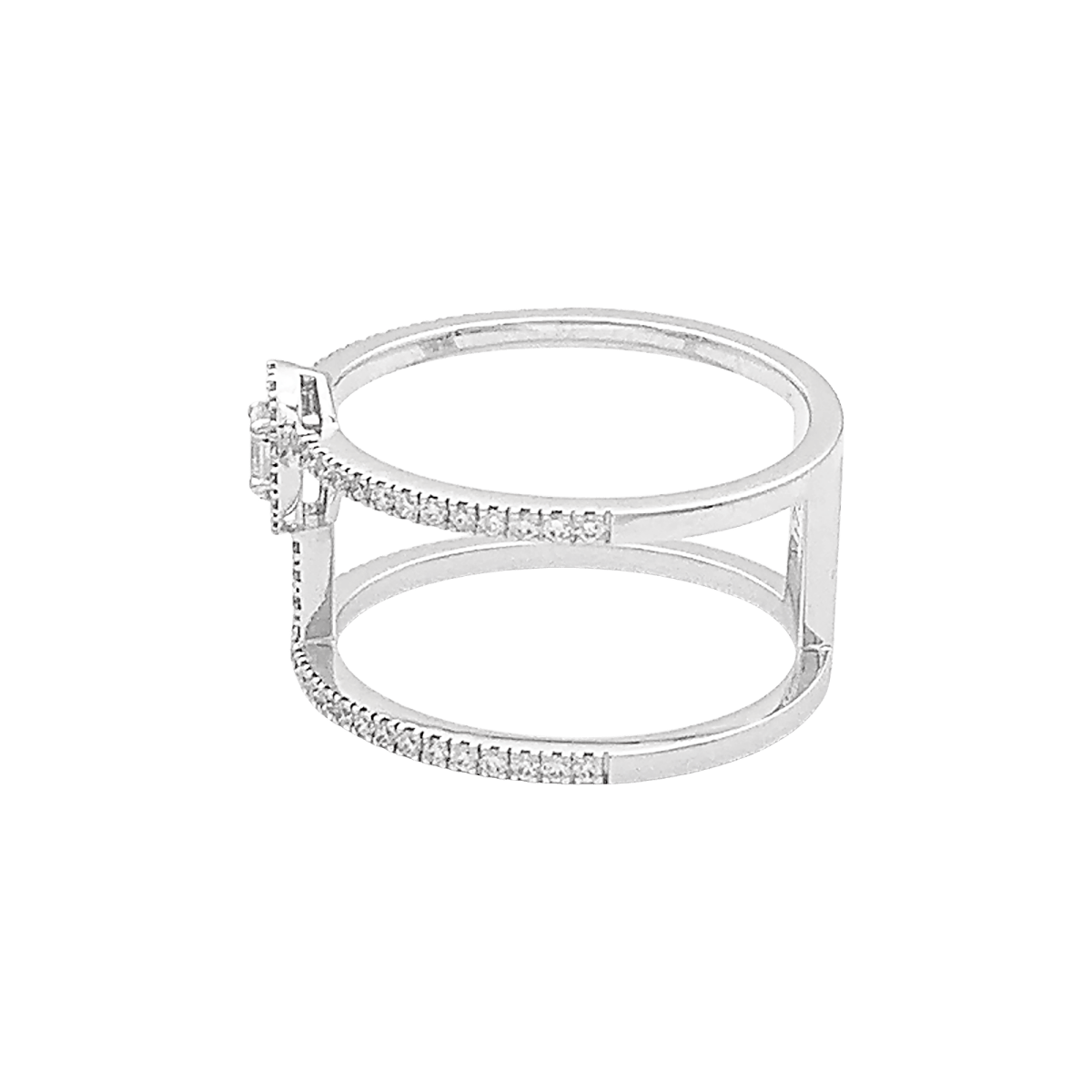 Bague Messika "Glam'Azone" or blanc, diamants. - Castafiore