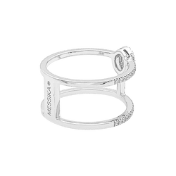 Bague Messika "Glam'Azone" or blanc, diamants. - Castafiore