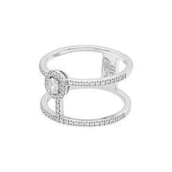 Bague Messika "Glam'Azone" or blanc, diamants. - Castafiore