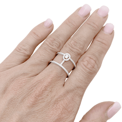 Bague Messika "Glam'Azone" or blanc, diamants. - Castafiore