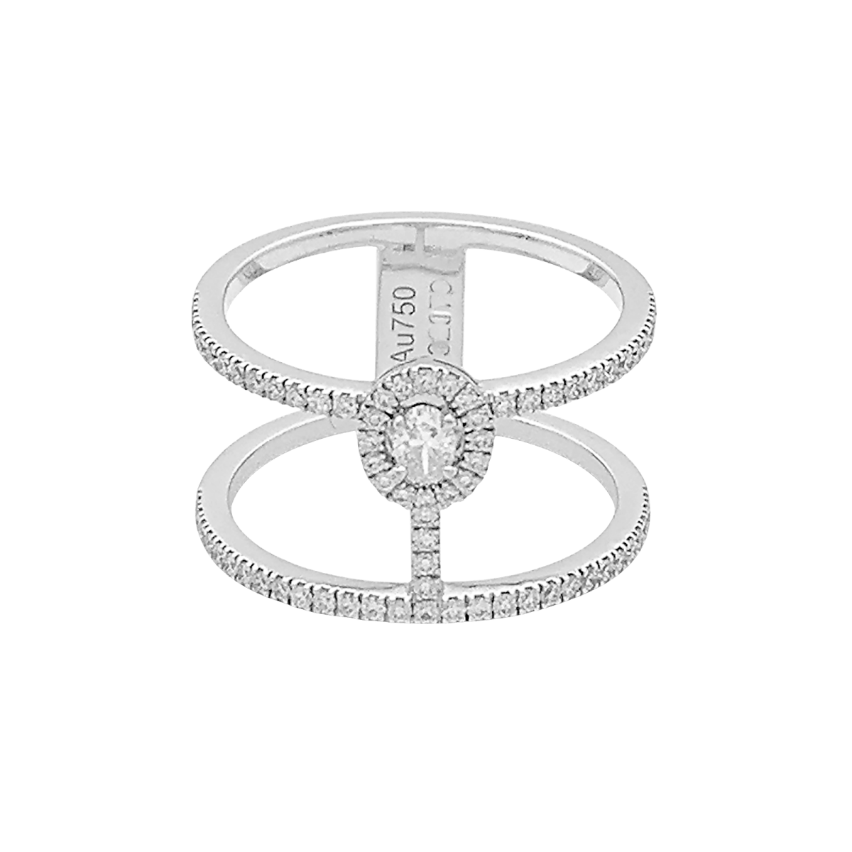 Bague Messika "Glam'Azone" or blanc, diamants. - Castafiore