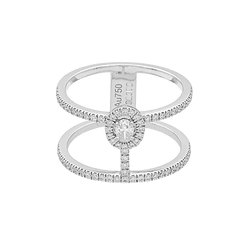 Bague Messika "Glam'Azone" or blanc, diamants. - Castafiore