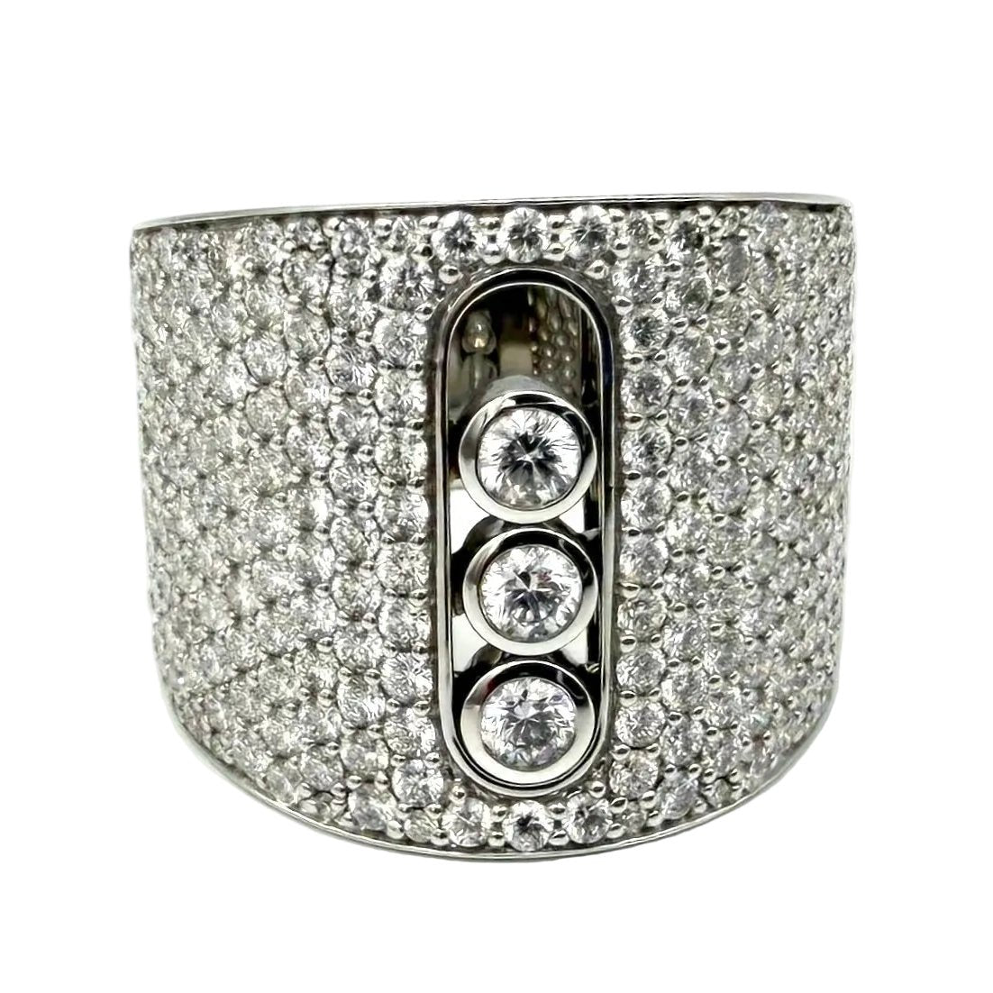 Bague MESSIKA "Move Joaillerie Pavée" en or blanc et diamants - Castafiore