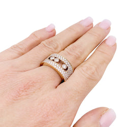 Bague Messika, "Move Joaillerie Pavée", or rose, diamants. - Castafiore