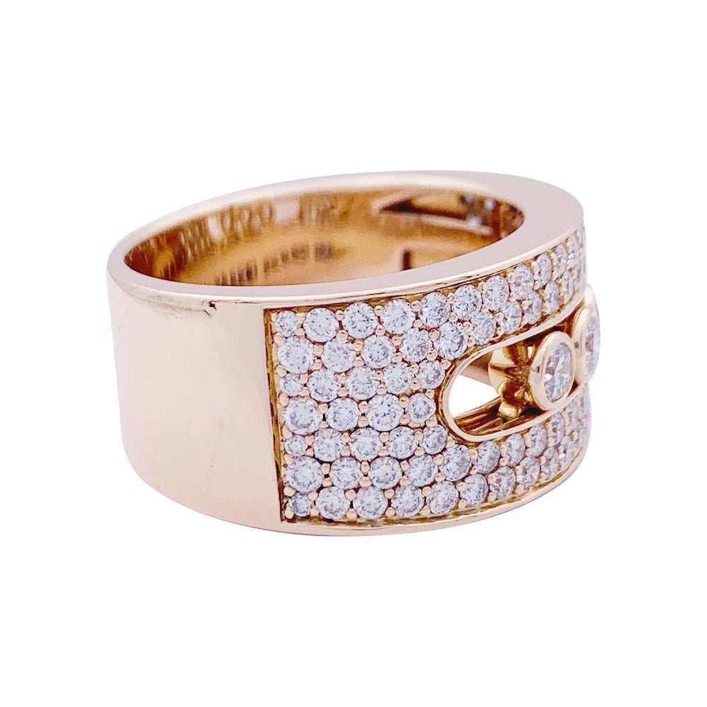 Bague Messika, "Move Joaillerie Pavée", or rose, diamants. - Castafiore