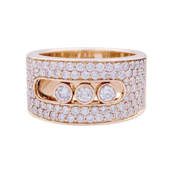Bague Messika, "Move Joaillerie Pavée", or rose, diamants. - Castafiore