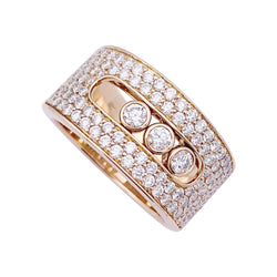 Bague Messika, "Move Joaillerie Pavée", or rose, diamants. - Castafiore