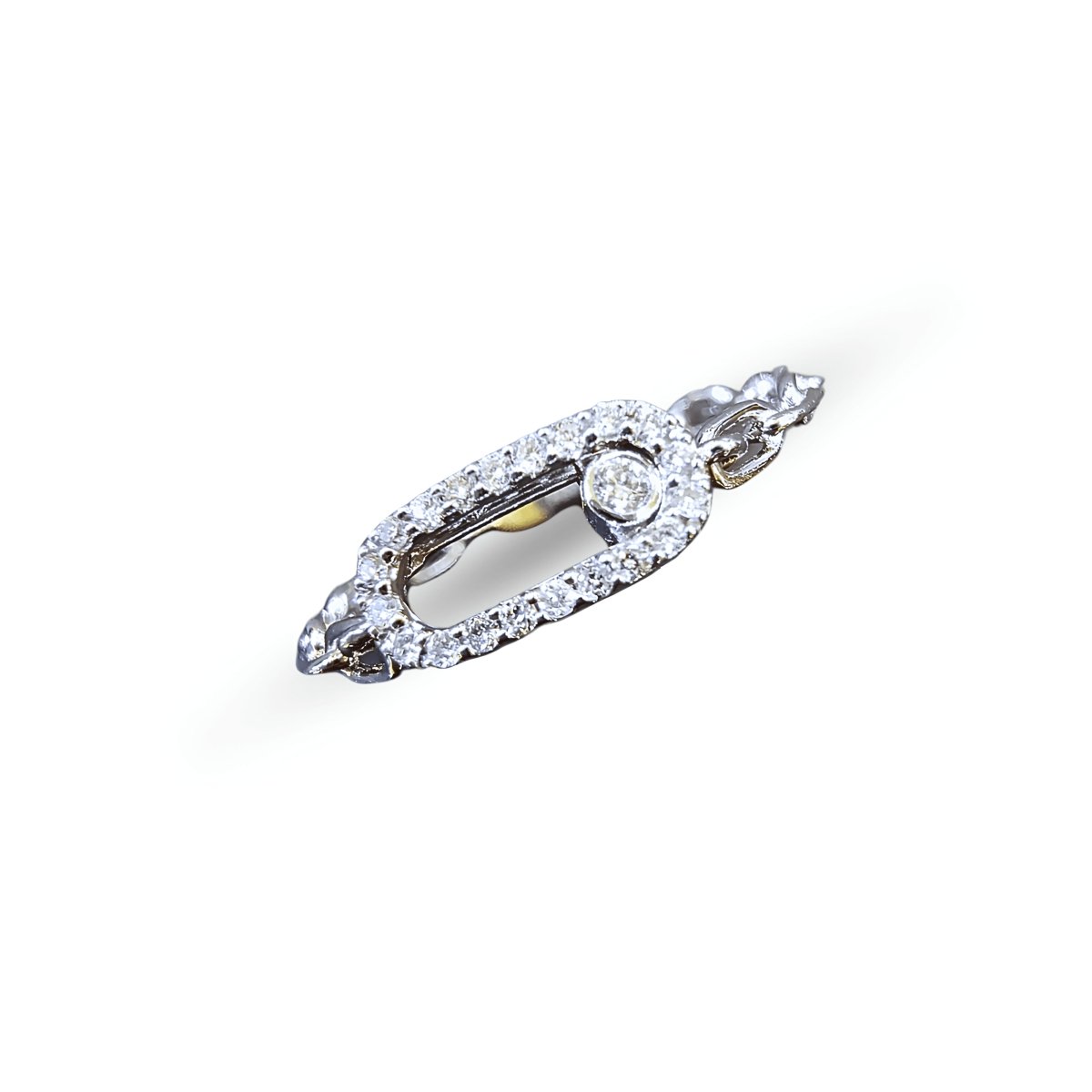 Bague Messika, "Move Link Multi " en or blanc et diamants - EU53 - Castafiore