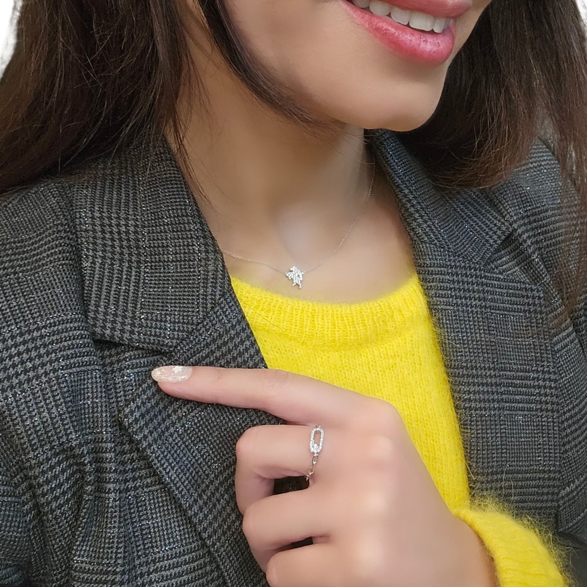 Bague Messika, "Move Link Multi " en or blanc et diamants - EU53 - Castafiore