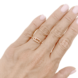 Bague MESSIKA Move uno pavé en or rose et diamants - Castafiore