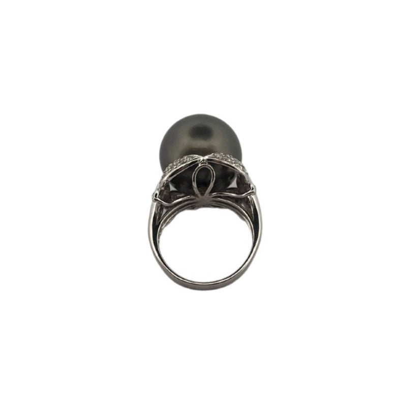 Bague MIKIMOTO en or blanc perle et diamants - Castafiore