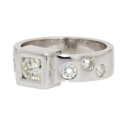 Bague moderniste diamants or blanc - Castafiore