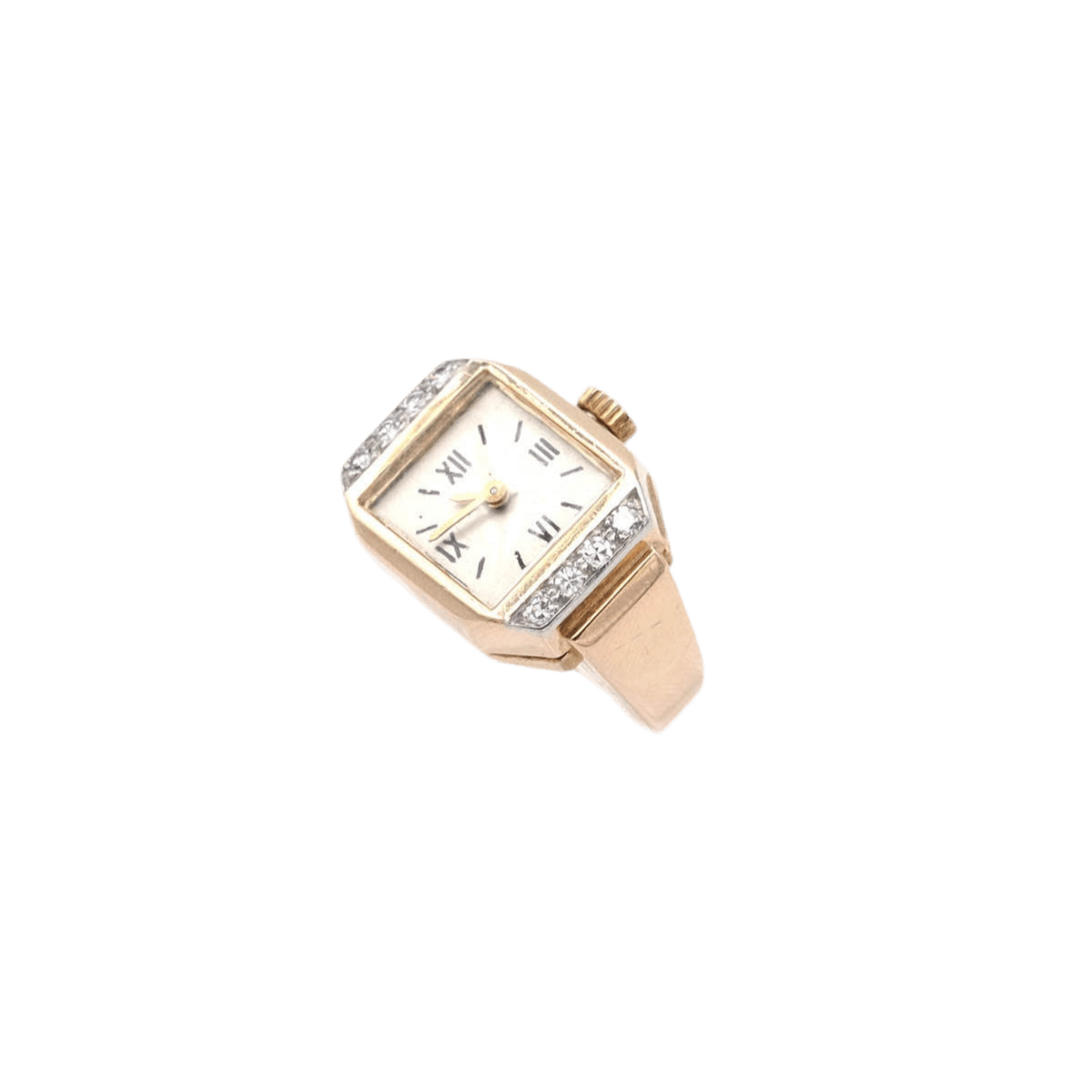 Bague montre Tank en or jaune et diamants - Castafiore